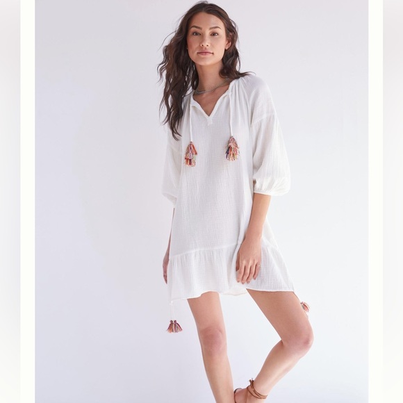Anthropologie Sundays Flounced Tunic Dress in Coconut Milk Size 2 - Picture 1 of 11